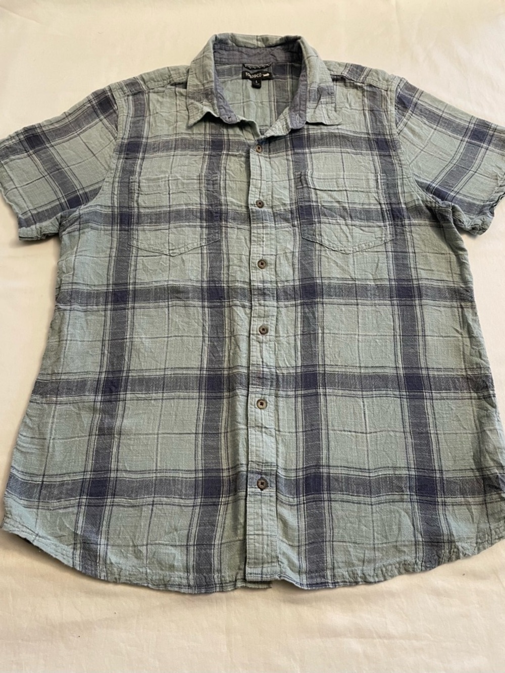 Toad&Co 100% Organic Cotton Plaid Short Sleeve Shirt Button Down Men’s Size L